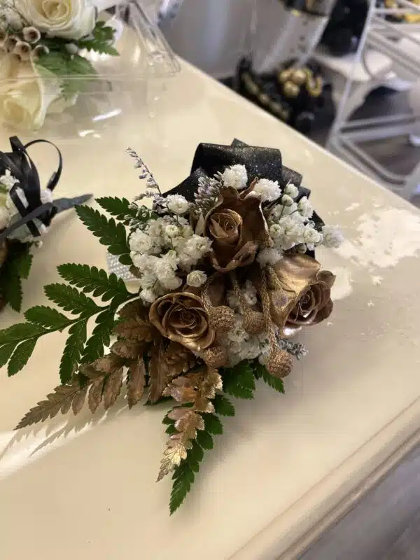 Corsage & Boutonnier # Gold ,blue & white